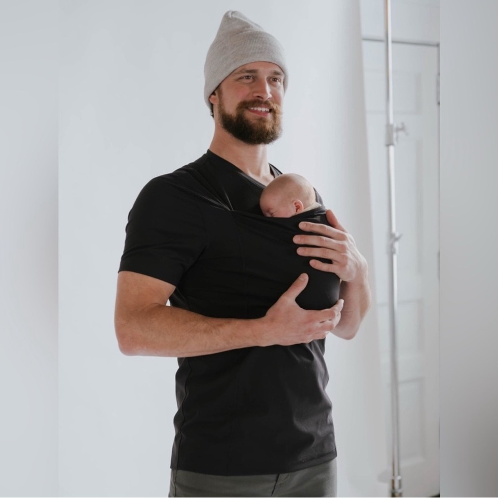 Lalabu Baby Wearing Dad Shirt Black - Size Medium